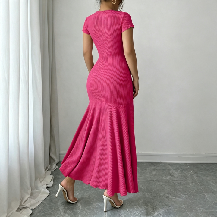 Knitted bodycon fishtail maxi skirt