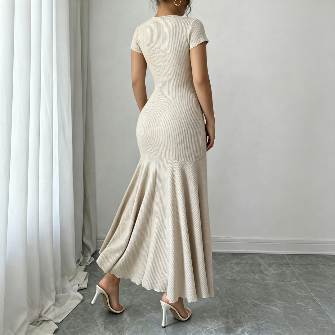 Knitted bodycon fishtail maxi skirt