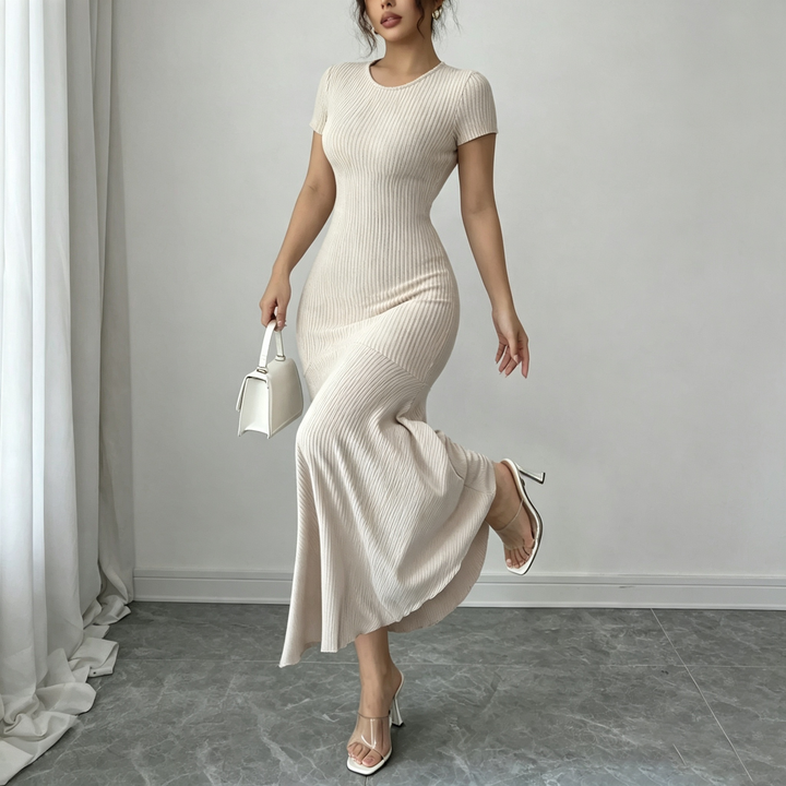 Knitted bodycon fishtail maxi skirt