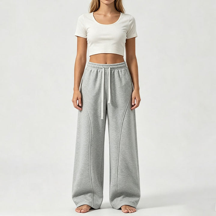 Casual high-waisted loose drawstring sweatpants