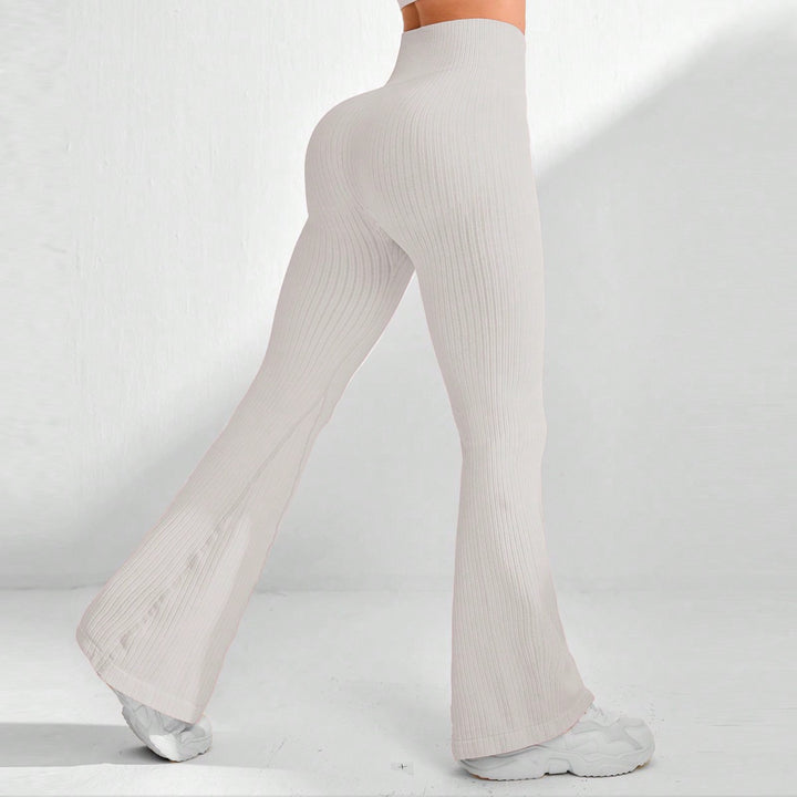 Ribbed High Waist Flare Pants