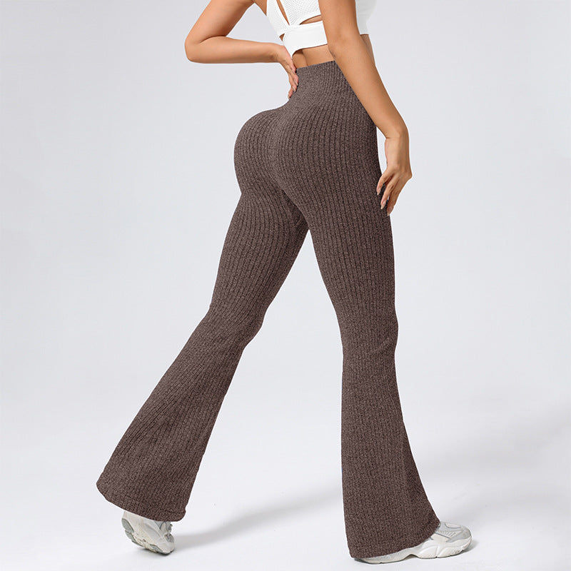 Ribbed High Waist Flare Pants