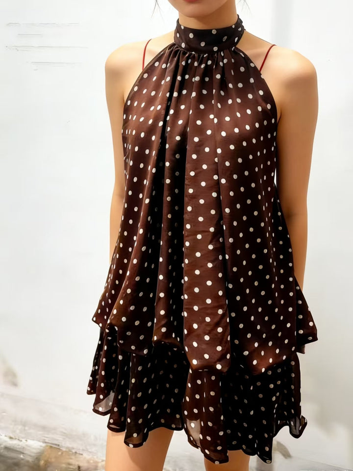 Halter Neck Chiffon Mini Dress