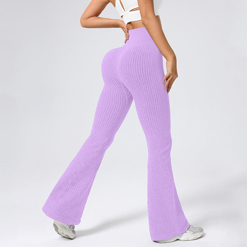 Ribbed High Waist Flare Pants
