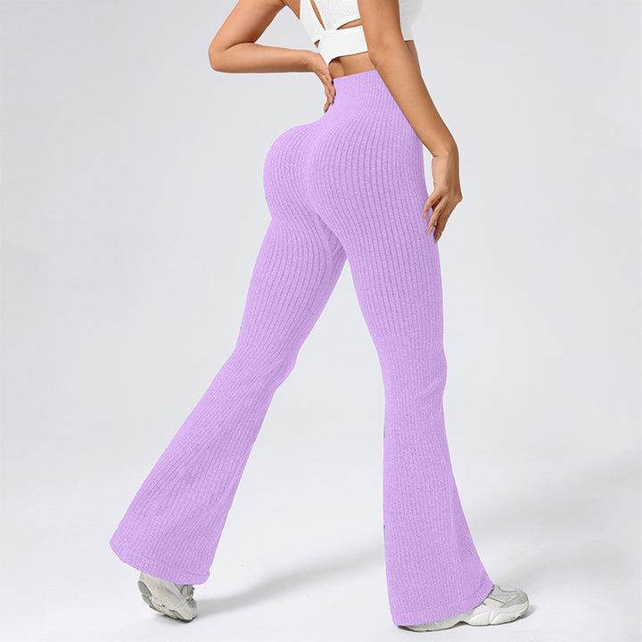 Ribbed High Waist Flare Pants