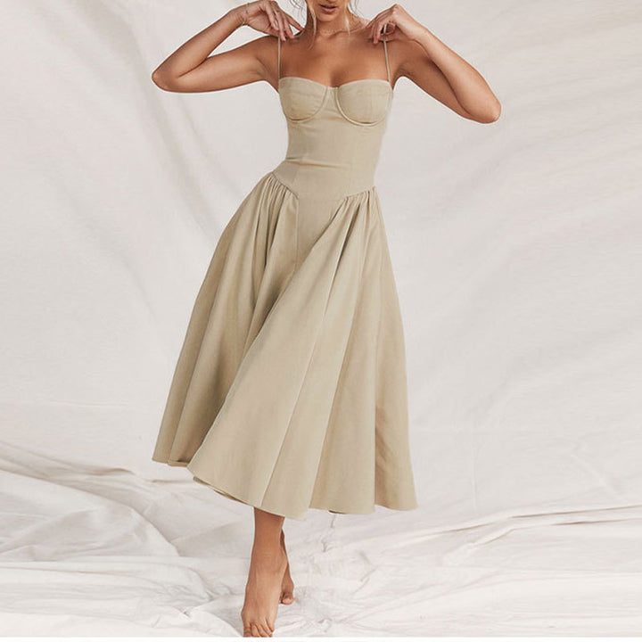 Cami dress with a fitted waist