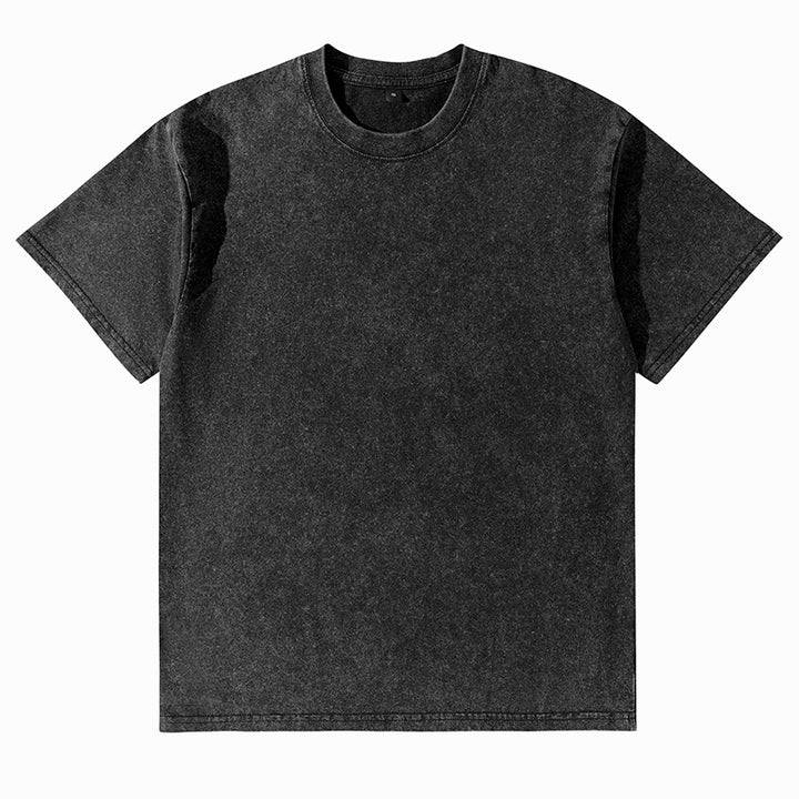 Unisex Solid-Color Washed Distressed T-Shirt