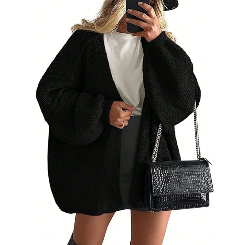 Casual Knit Cardigan – Loose Fit Commuter Sweater Outerwear