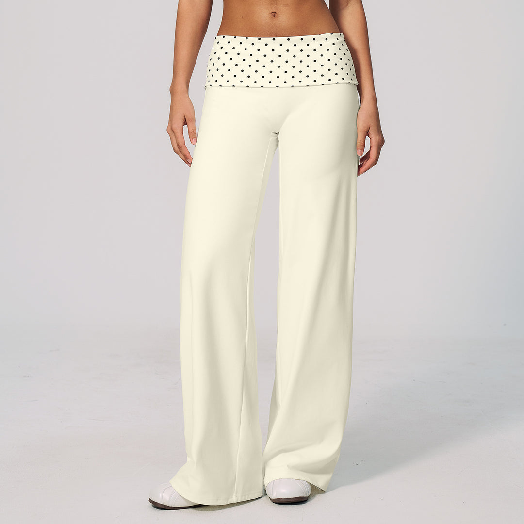 Retro color-block waistband sweatpants