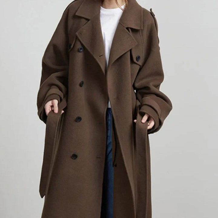 Elegant Double Button Coat – Minimalist Casual Winter Outerwear