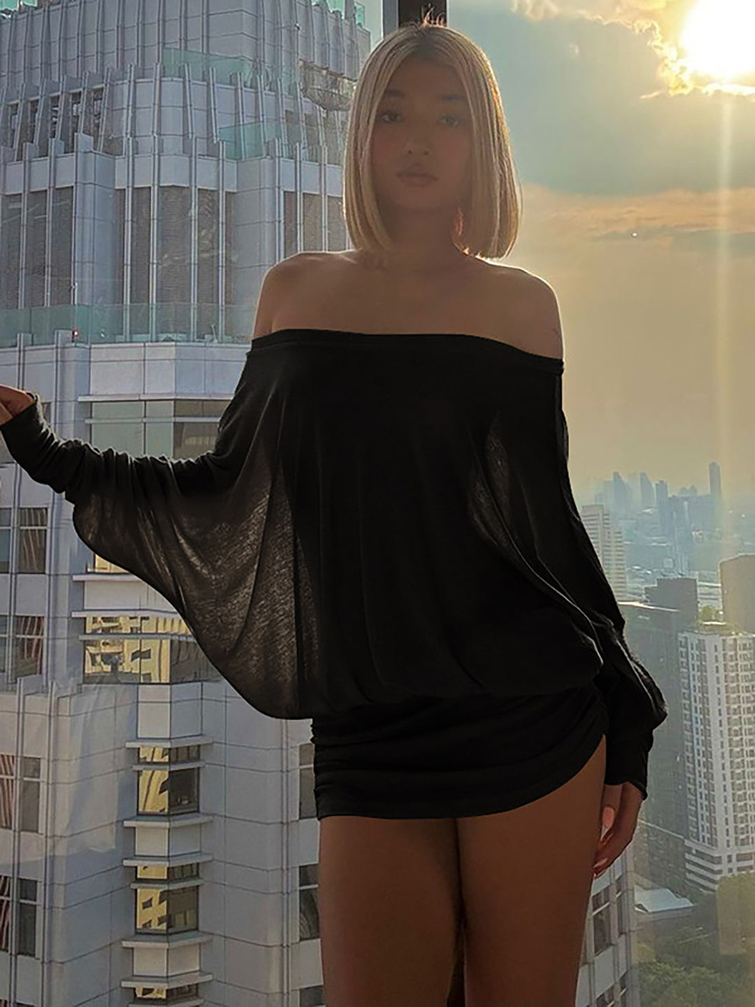 Off-the-shoulder bodycon dress