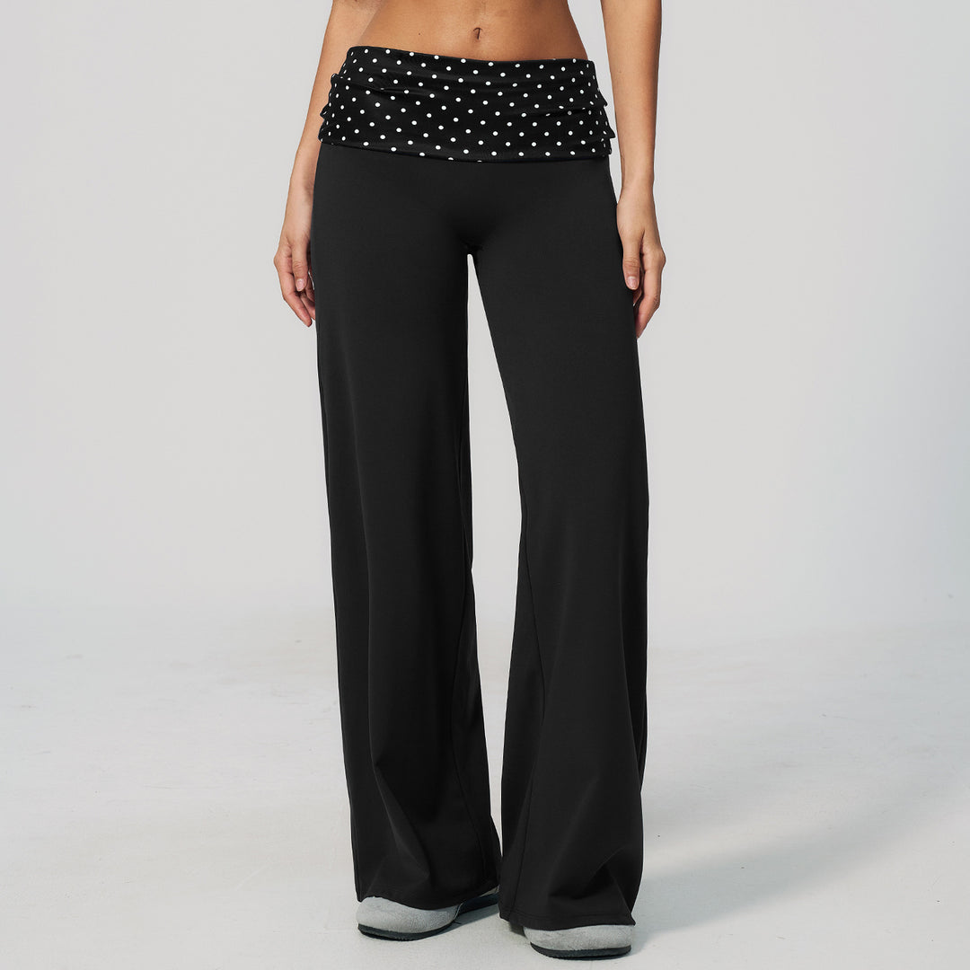 Retro color-block waistband sweatpants