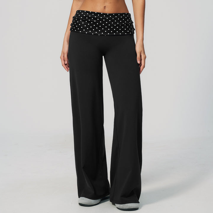 Retro color-block waistband sweatpants