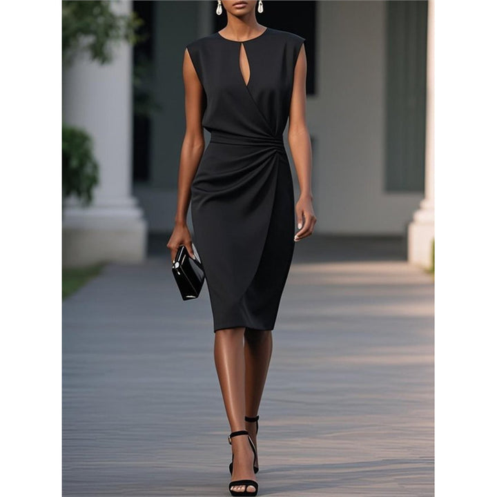 Criss-cross knot round-neck dress