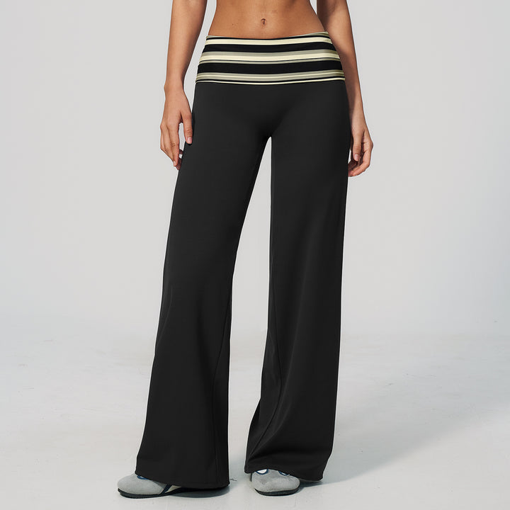 Retro color-block waistband sweatpants