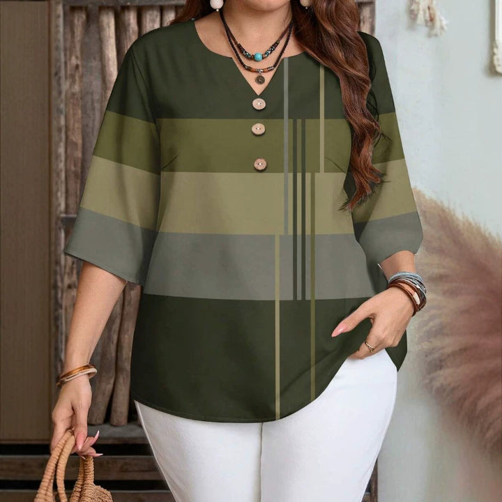 Versatile Color Block Striped T-Shirt