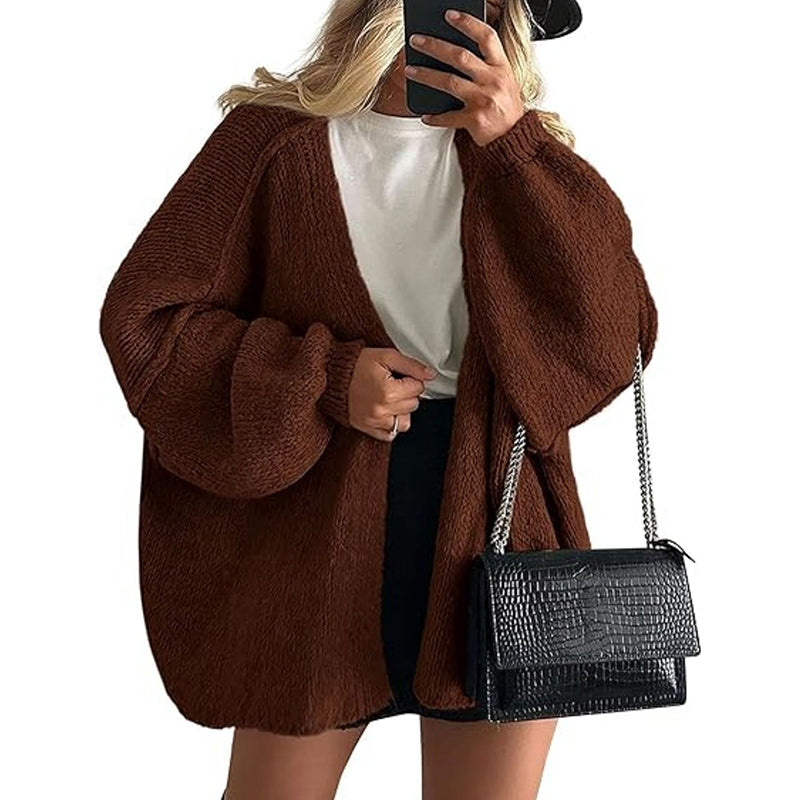 Casual Knit Cardigan – Loose Fit Commuter Sweater Outerwear