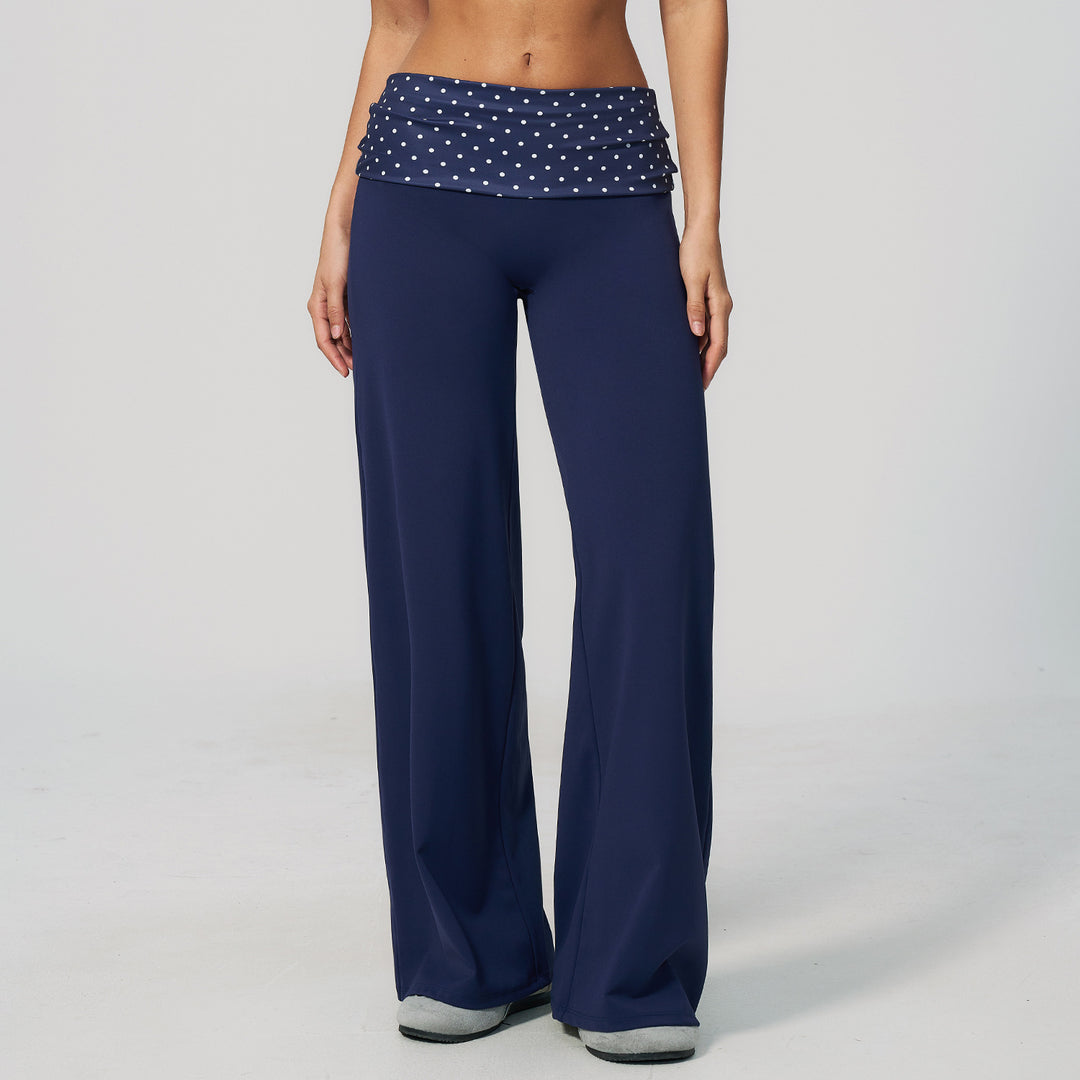 Retro color-block waistband sweatpants