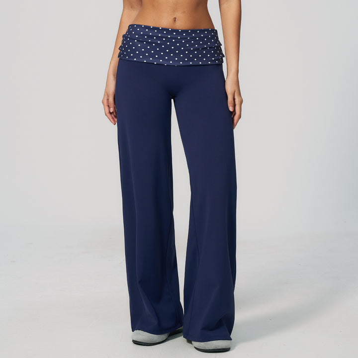 Retro color-block waistband sweatpants