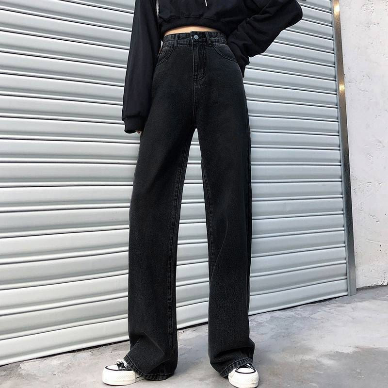Casual Loose Fit Wide Leg Jeans
