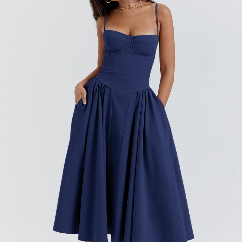 Cami dress with a fitted waist