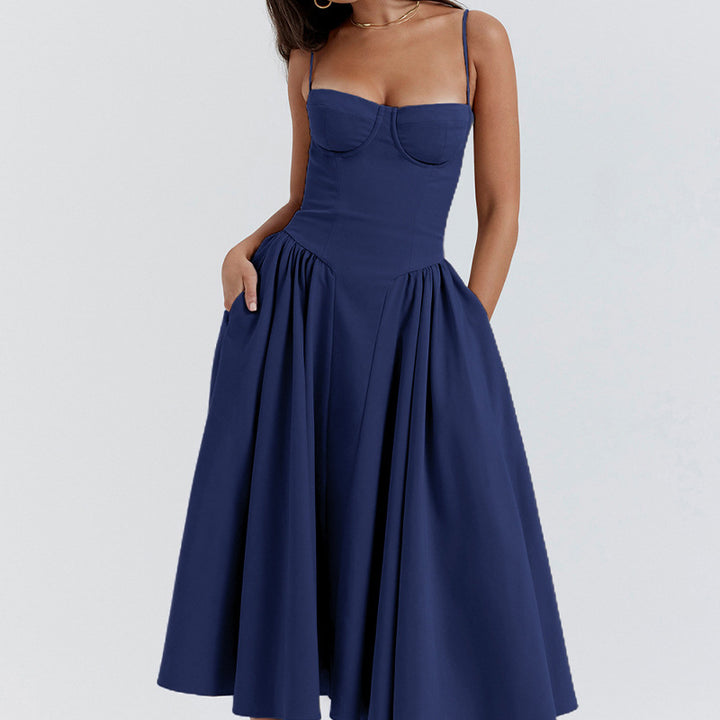 Cami dress with a fitted waist