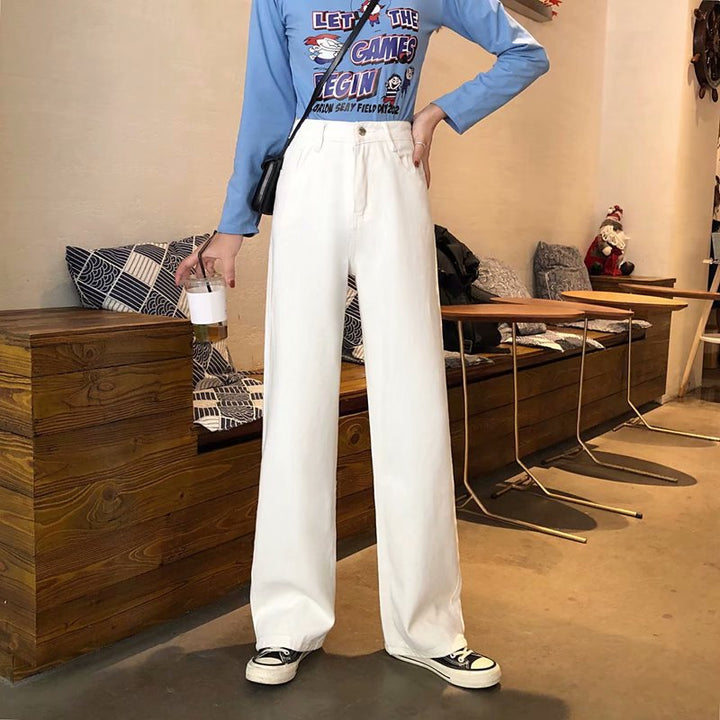Casual Loose Fit Wide Leg Jeans