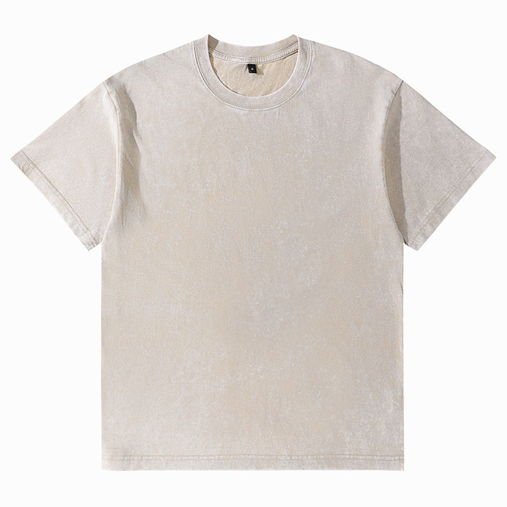 Unisex Solid-Color Washed Distressed T-Shirt
