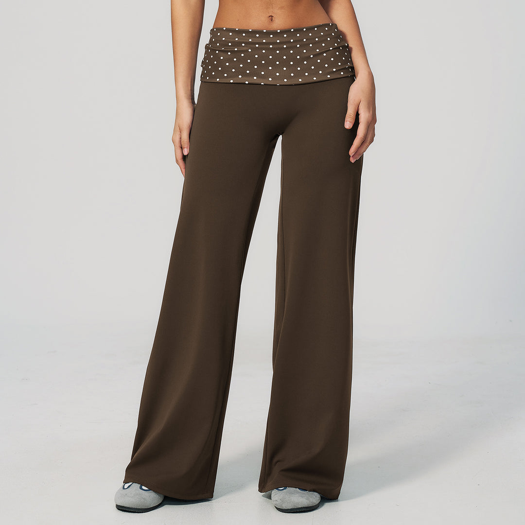 Retro color-block waistband sweatpants