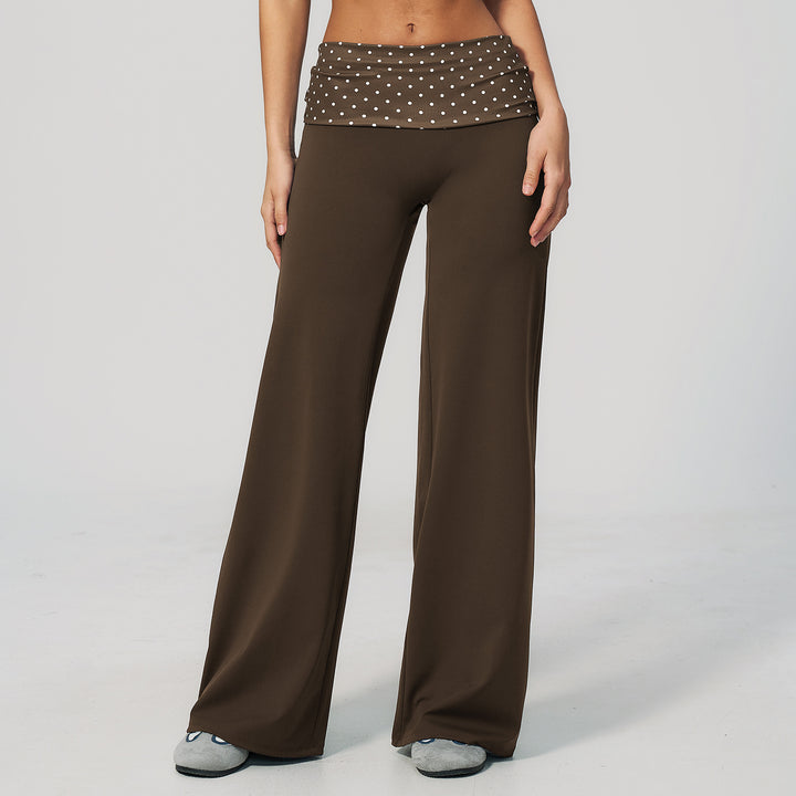 Retro color-block waistband sweatpants