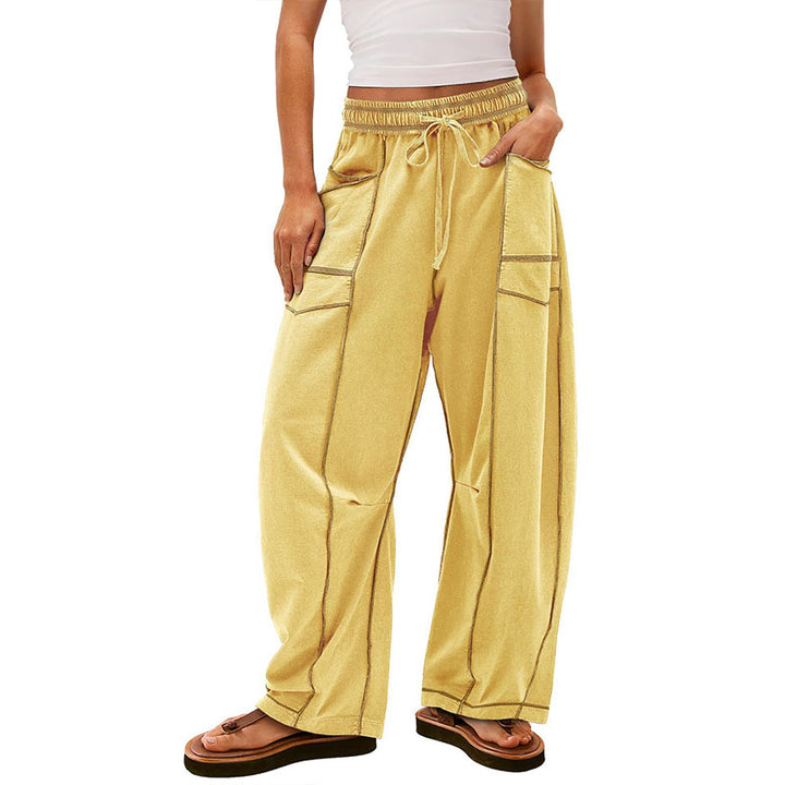 Casual elastic waist wide-leg pants