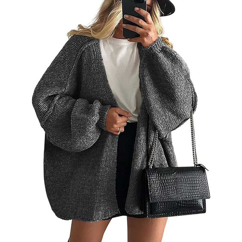 Casual Knit Cardigan – Loose Fit Commuter Sweater Outerwear
