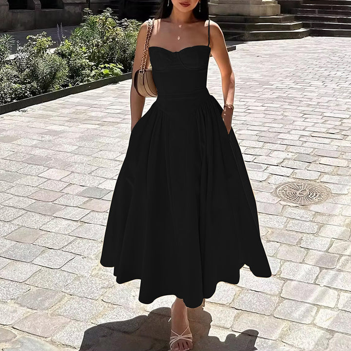 Cami dress with a fitted waist