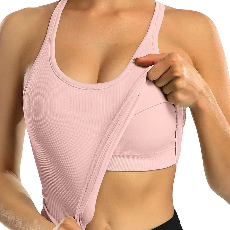 Stretchy Slim-Fit Crew Neck Cropped Tank Top