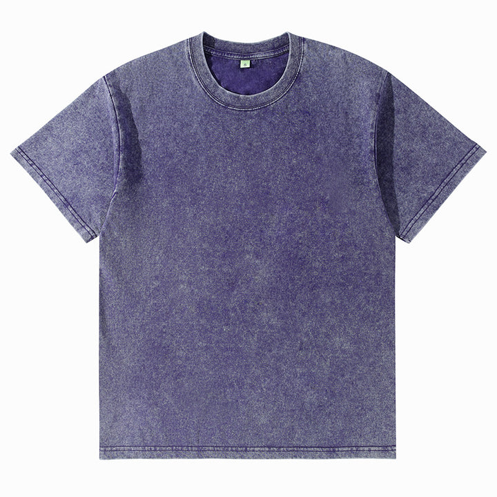 Unisex Solid-Color Washed Distressed T-Shirt
