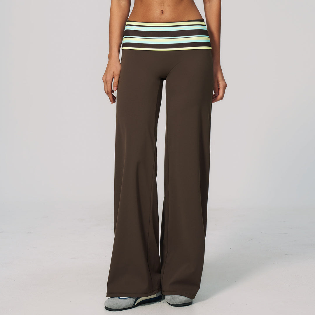 Retro color-block waistband sweatpants