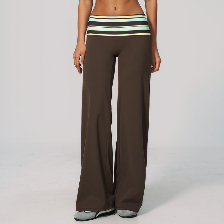 Retro color-block waistband sweatpants