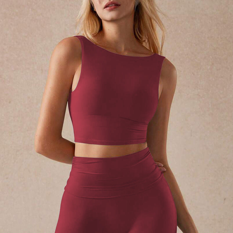 Quick-dry sports tank top with built-in pads