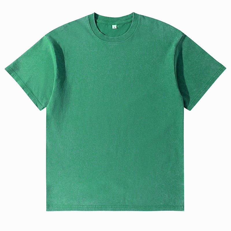 Unisex Solid-Color Washed Distressed T-Shirt