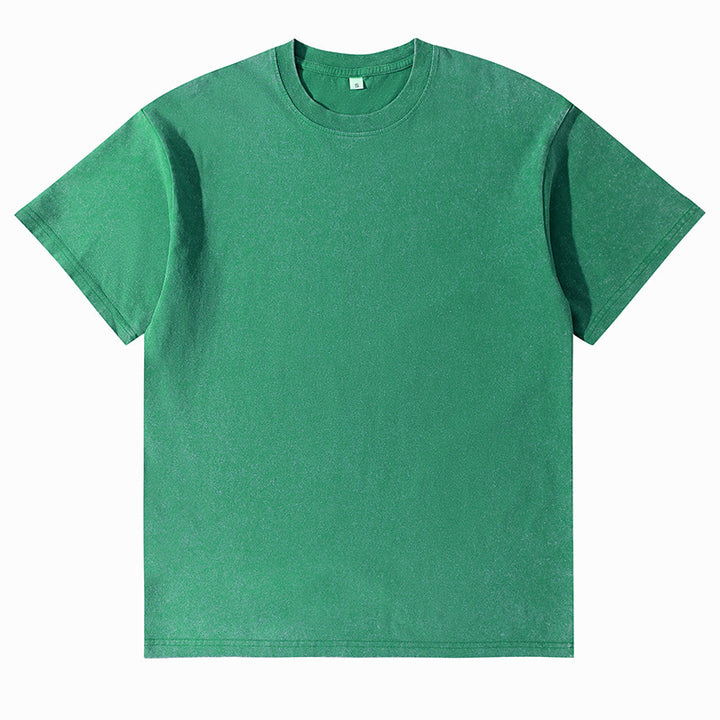 Unisex Solid-Color Washed Distressed T-Shirt