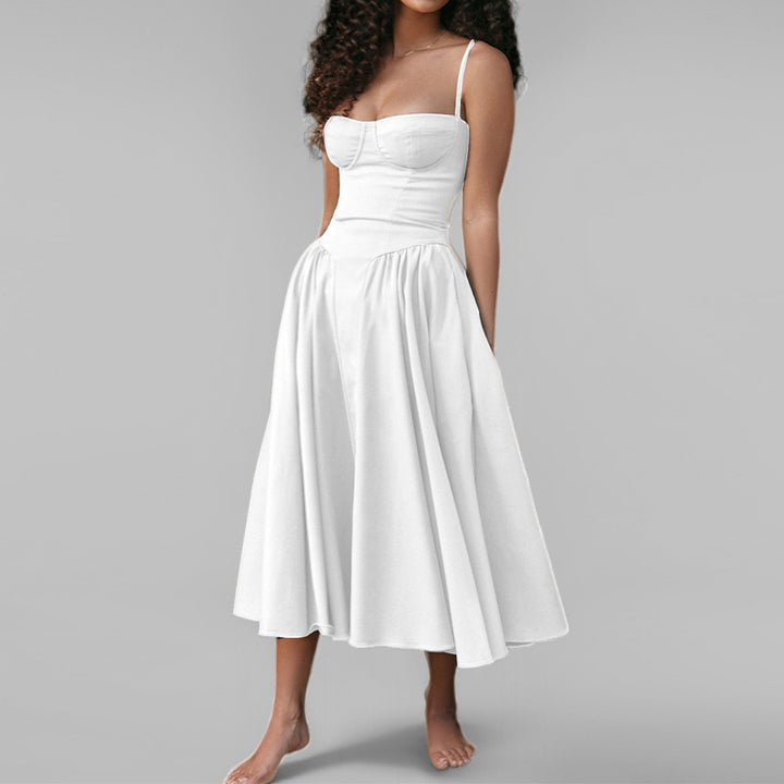 Cami dress with a fitted waist