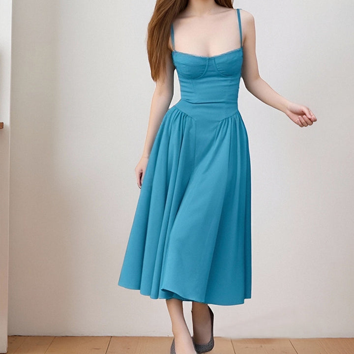 Cami dress with a fitted waist