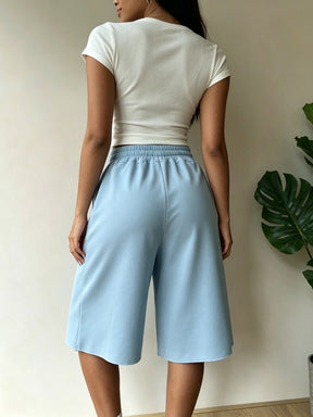 Drawstring Loose Athletic Shorts