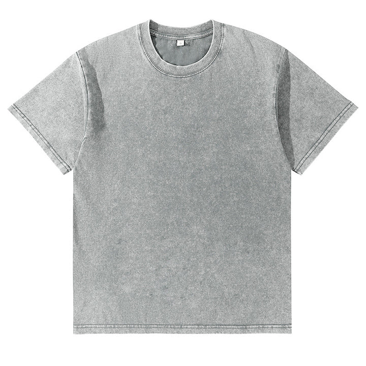 Unisex Solid-Color Washed Distressed T-Shirt