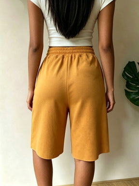 Drawstring Loose Athletic Shorts