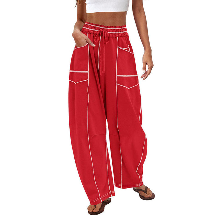 Casual elastic waist wide-leg pants