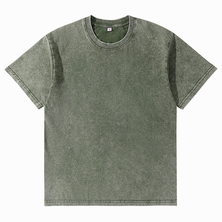 Unisex Solid-Color Washed Distressed T-Shirt