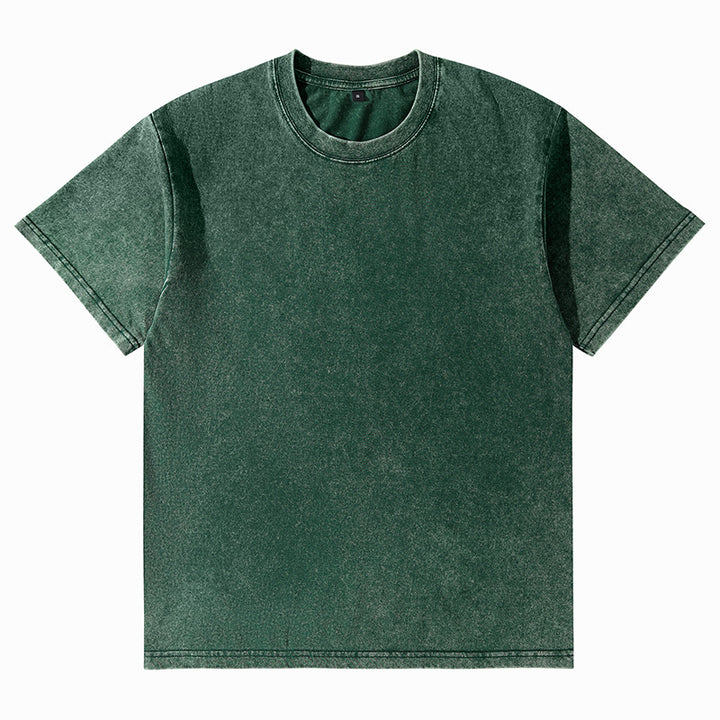 Unisex Solid-Color Washed Distressed T-Shirt