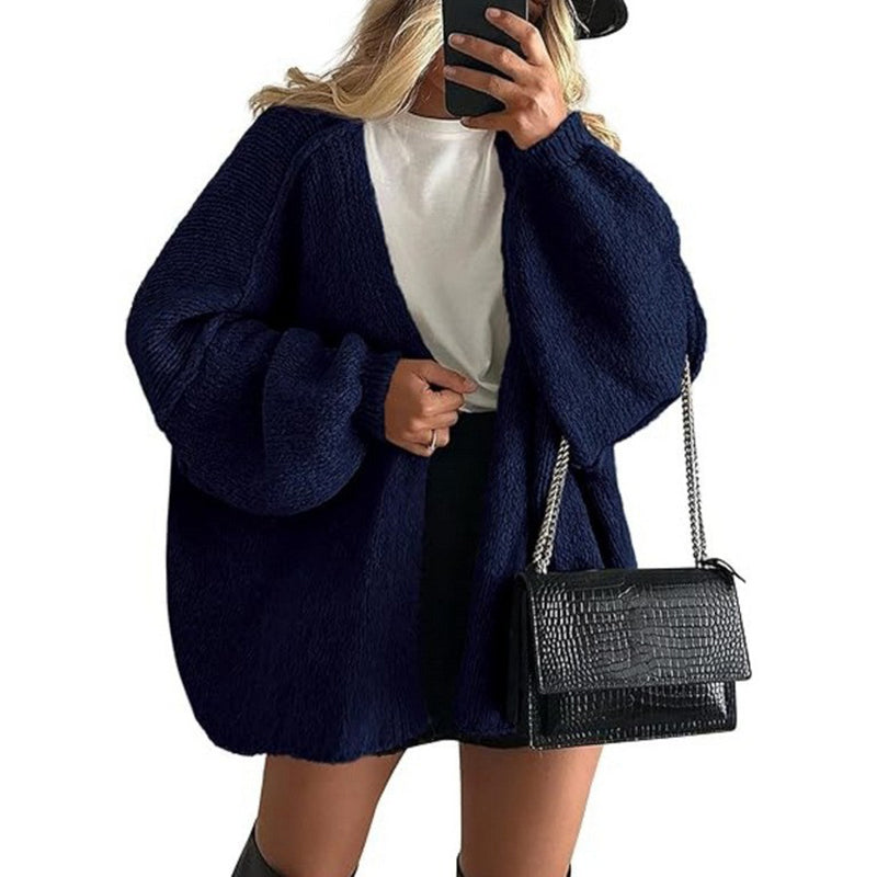 Casual Knit Cardigan – Loose Fit Commuter Sweater Outerwear