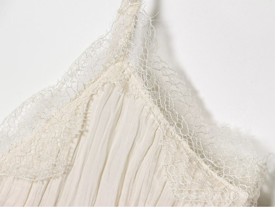 Lace Trim Pleated Cami Top Soft texture. Effortless femininity.